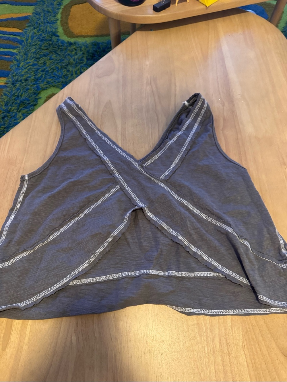 SHEIN Gray Crisscross Back Tank Top